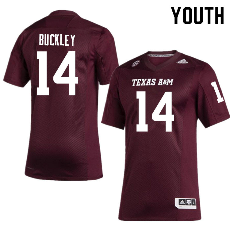 Youth #14 Camron Buckley Texas A&M Aggies College Football Jerseys Sale-Maroon